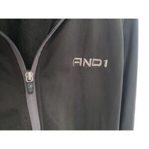 And1 Athletic Jacket Full Zip Front Warm Up Black Long Sleeve Mens Size‎ XL